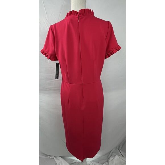 Maggy London Women's Ruffle Short Sleeve Slant Pocket Dress Sz. 10P $118 *NWT - Picture 2 of 11